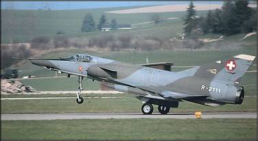 Mirage III - klapky vychýlené smerom hore